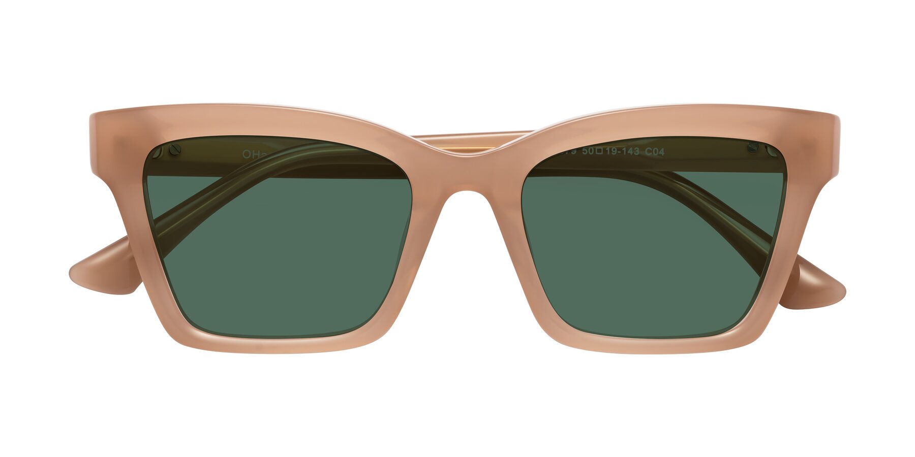 Folded Front of OHare in Peach with Green Polarized Lenses