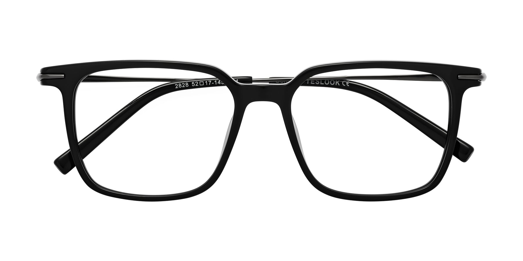 Folded Front of Schmitt in Black with Clear Eyeglass Lenses
