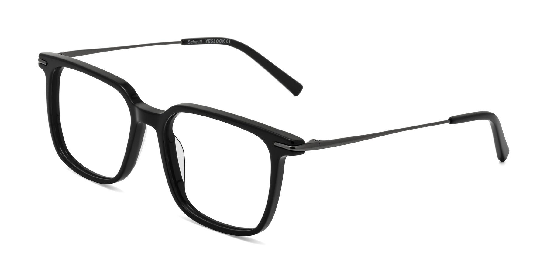 Angle of Schmitt in Black with Clear Eyeglass Lenses