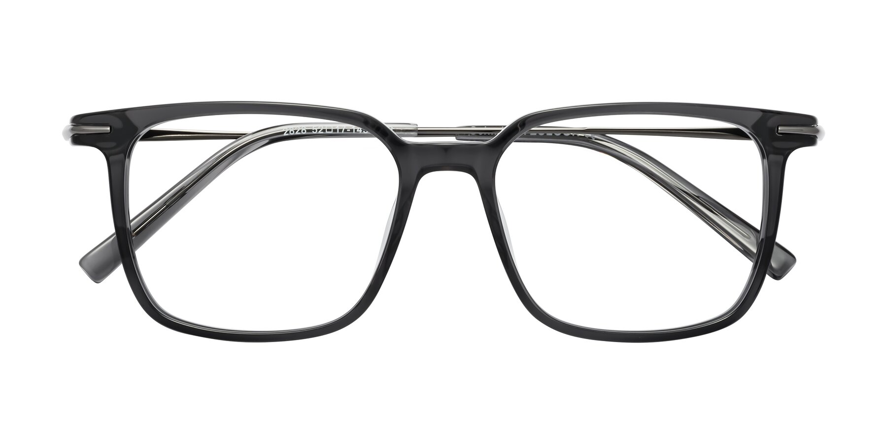 Folded Front of Schmitt in Gray with Clear Eyeglass Lenses
