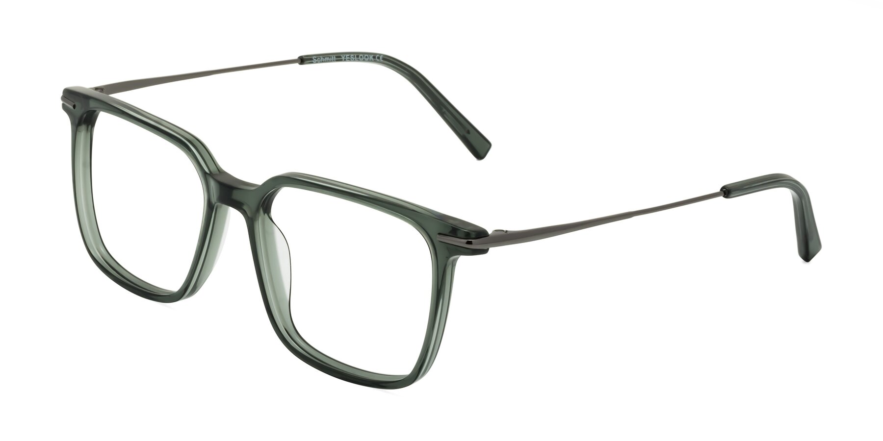 Angle of Schmitt in Grayish Green with Clear Eyeglass Lenses