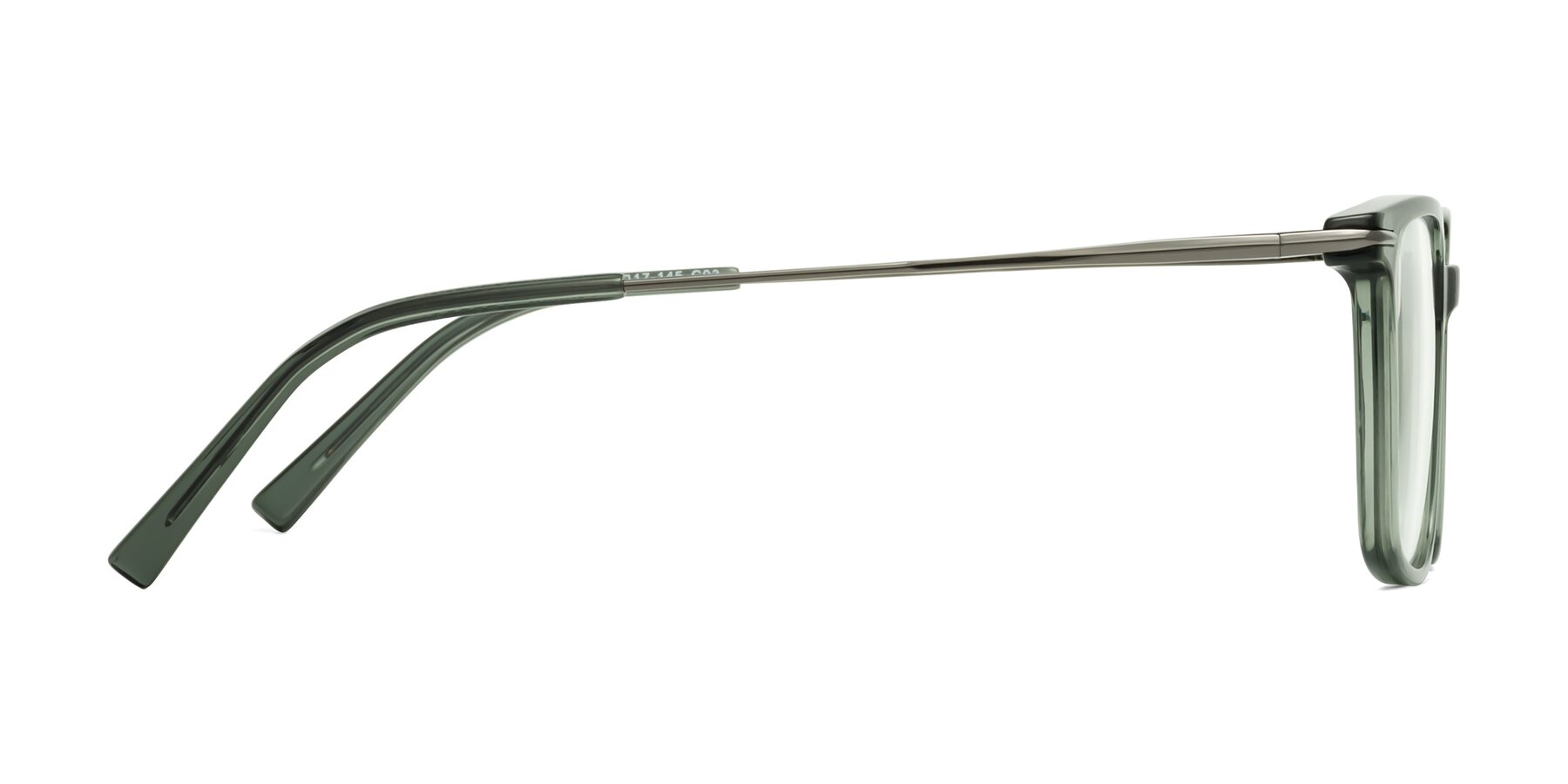 Side of Schmitt in Grayish Green with Clear Eyeglass Lenses
