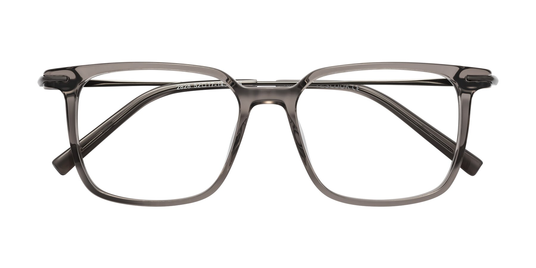 Folded Front of Schmitt in Light Gray with Clear Eyeglass Lenses