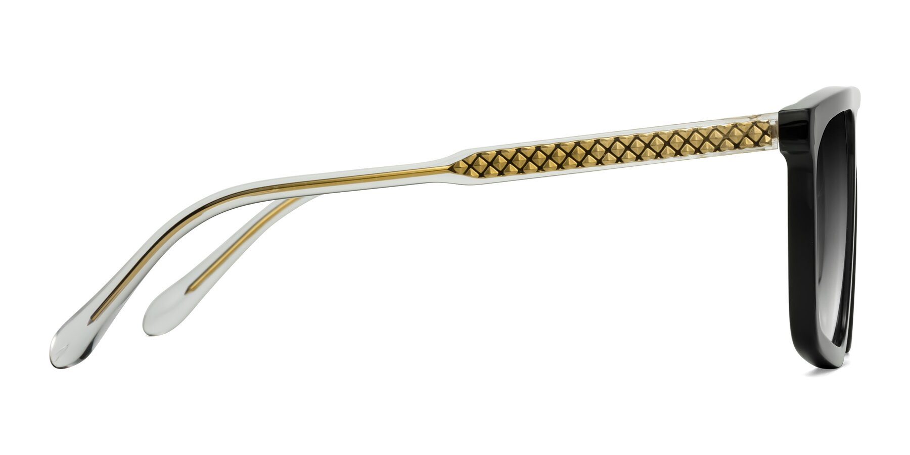 Side of Vazquez in Black/Gold with Gray Gradient Lenses