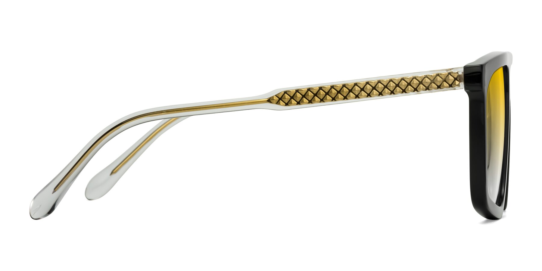 Side of Vazquez in Black/Gold with Yellow Gradient Lenses