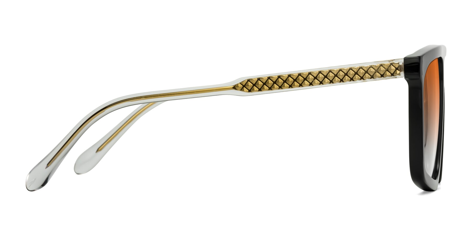 Side of Vazquez in Black/Gold with Orange Gradient Lenses