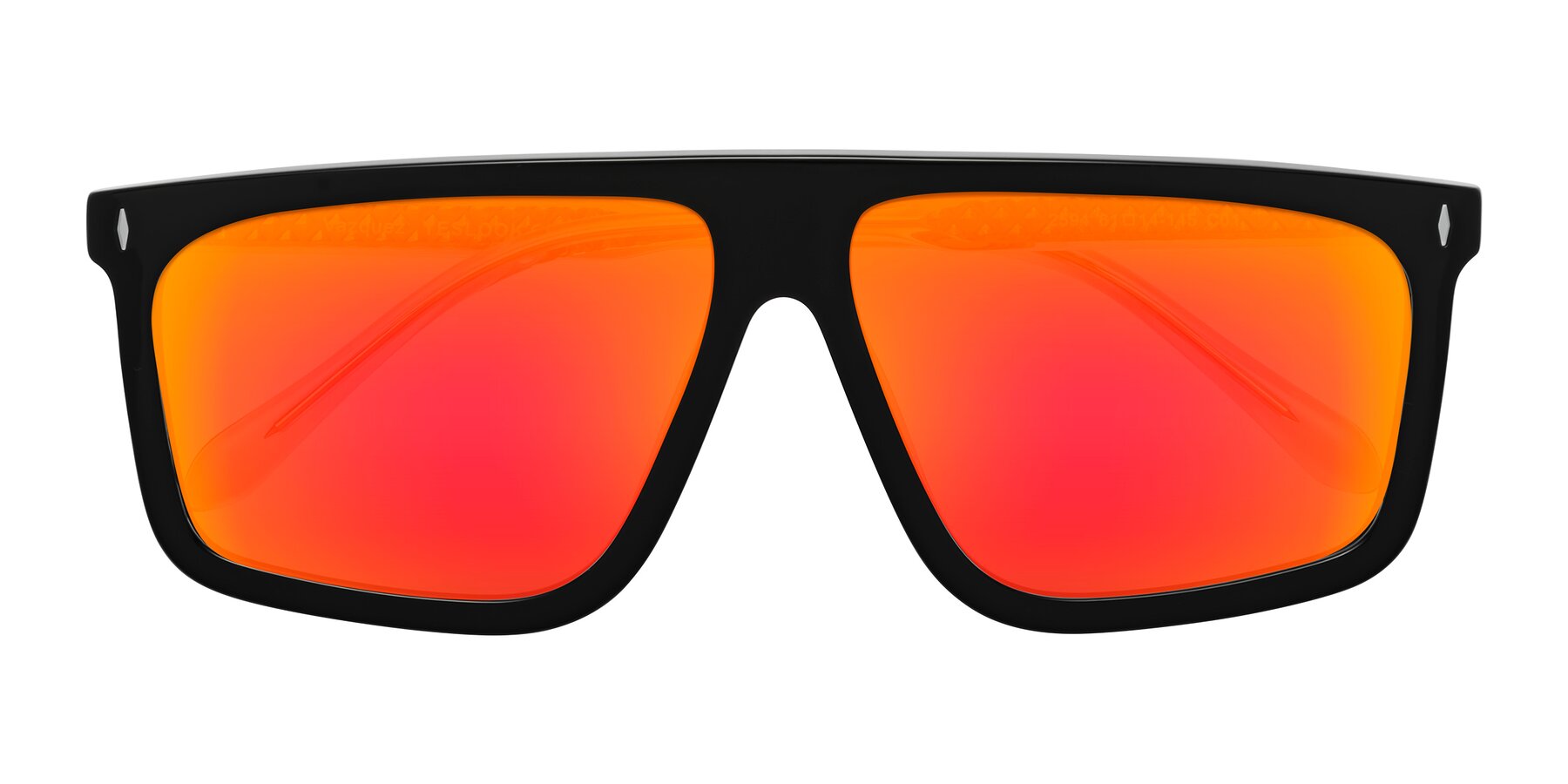 Folded Front of Vazquez in Black/Gold with Red Gold Mirrored Lenses