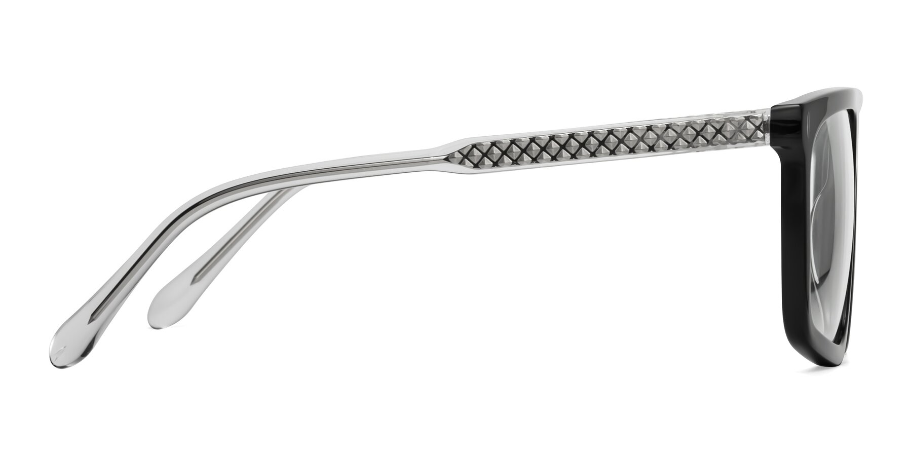 Side of Vazquez in Black/Silver with Clear Blue Light Blocking Lenses