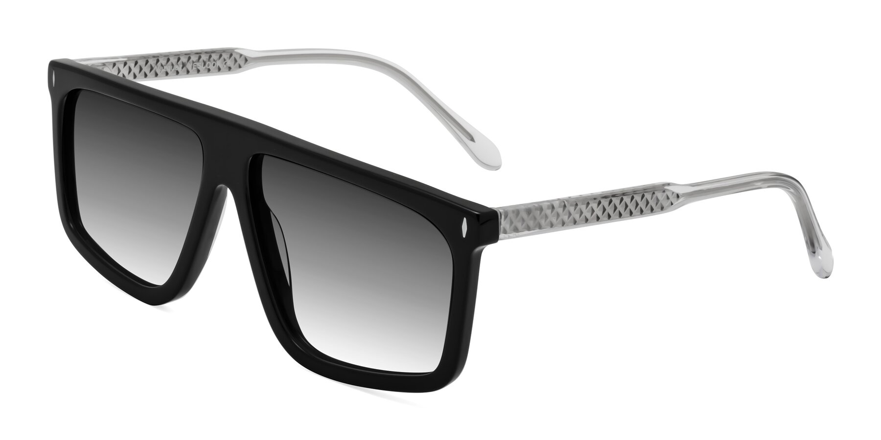Angle of Vazquez in Black/Silver with Gray Gradient Lenses