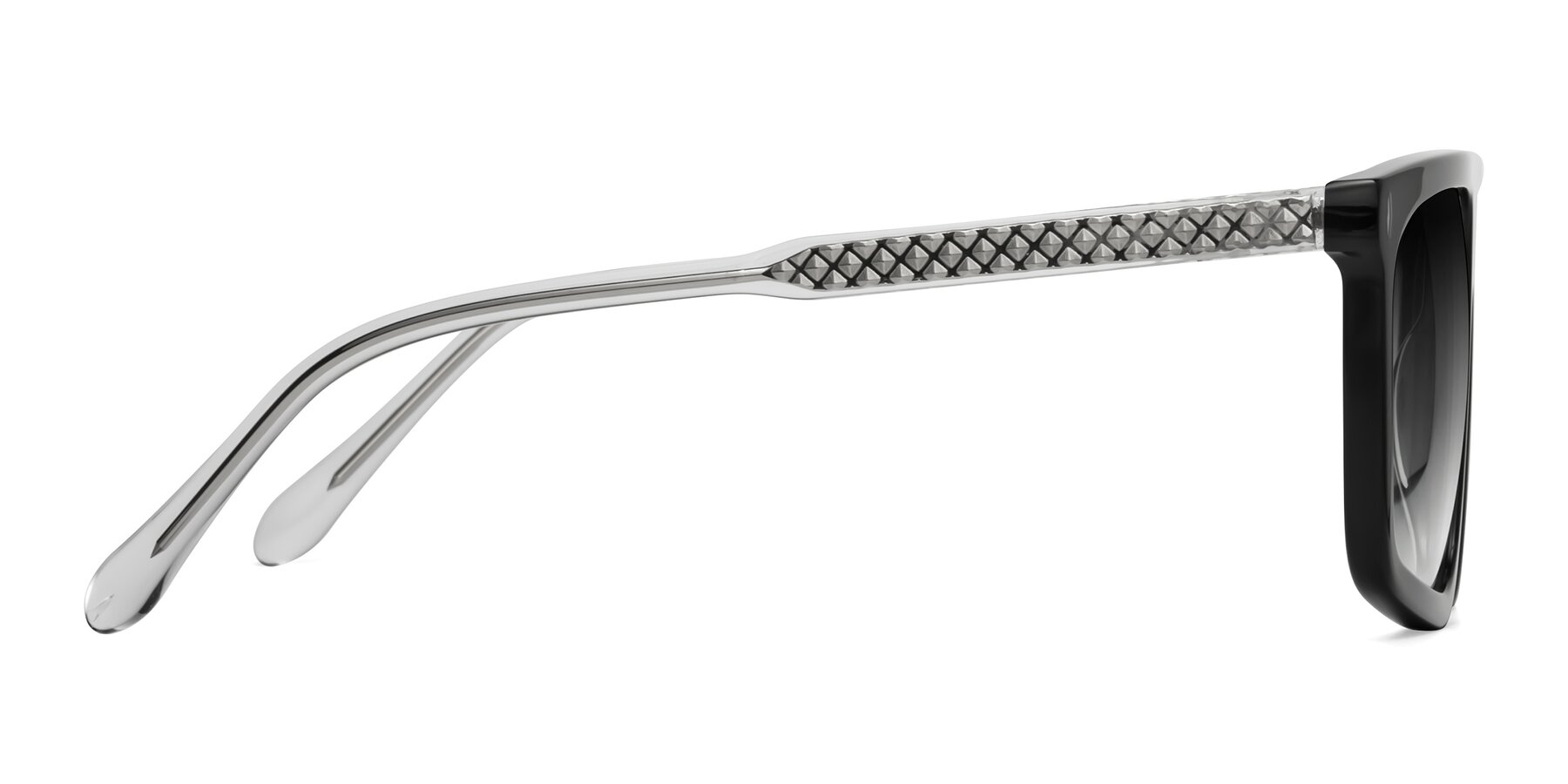 Side of Vazquez in Black/Silver with Gray Gradient Lenses