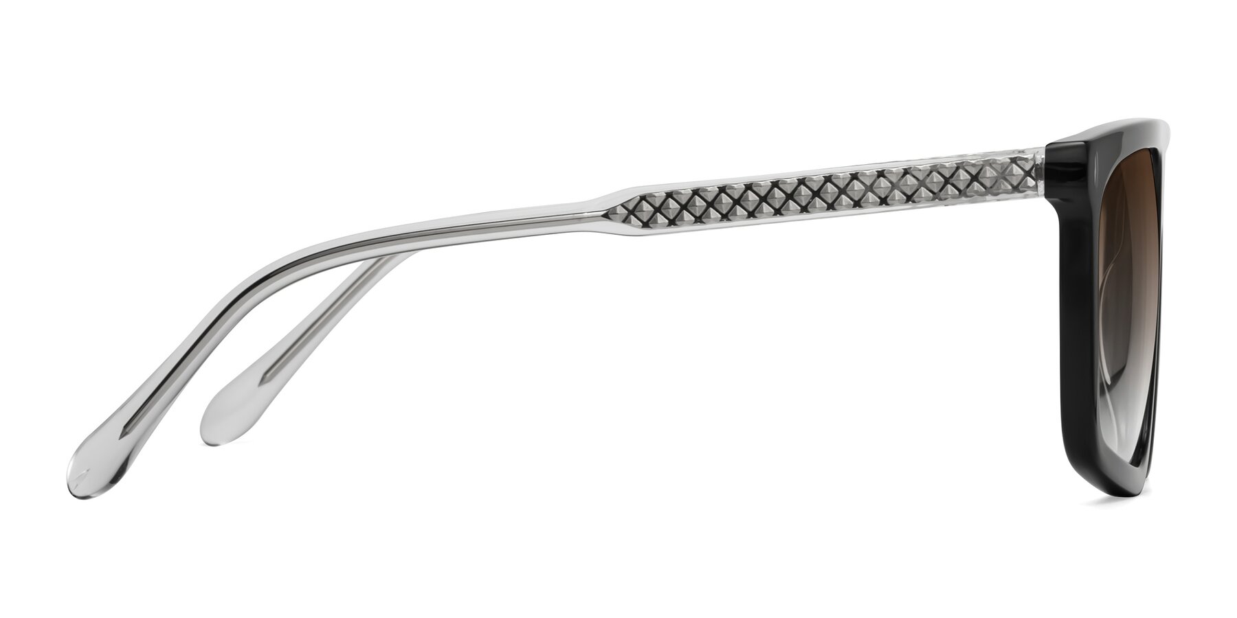 Side of Vazquez in Black/Silver with Brown Gradient Lenses