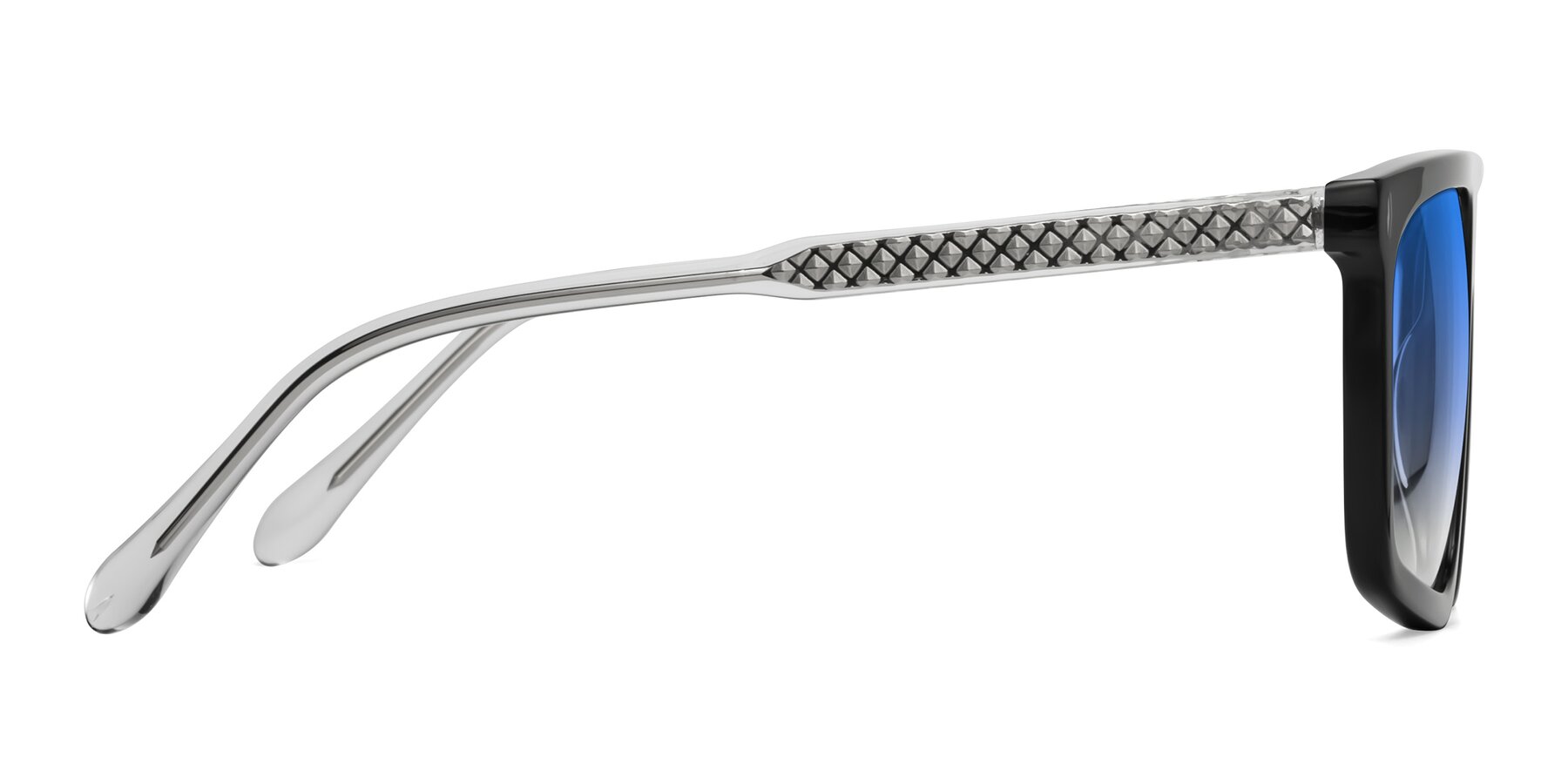Side of Vazquez in Black/Silver with Blue Gradient Lenses