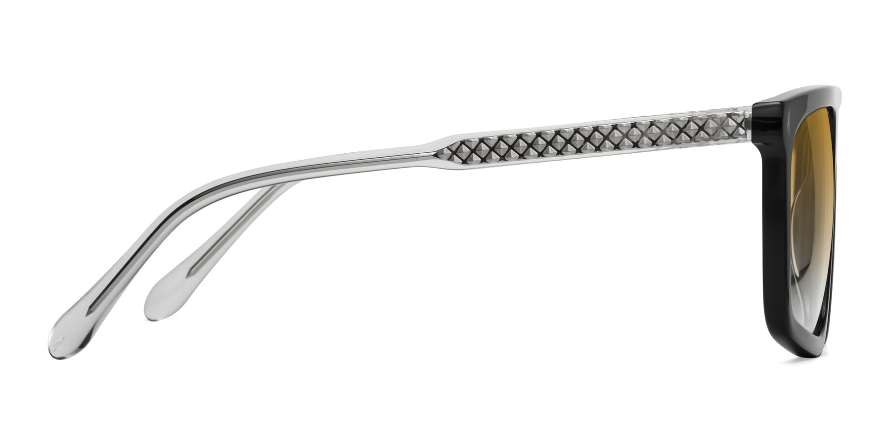 Side of Vazquez in Black/Silver with Champagne Gradient Lenses