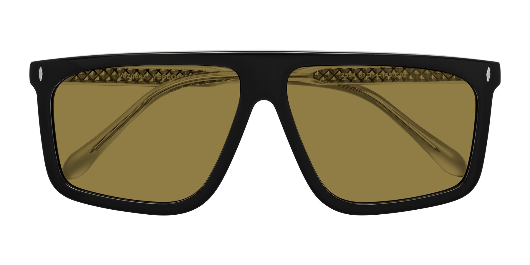 Folded Front of Vazquez in Black/Silver with Brown Polarized Lenses
