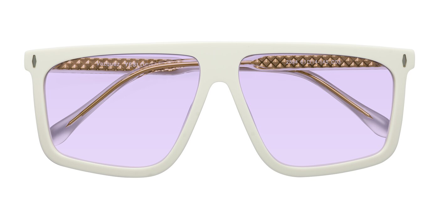 Vazquez - White/Gold Tinted Sunglasses