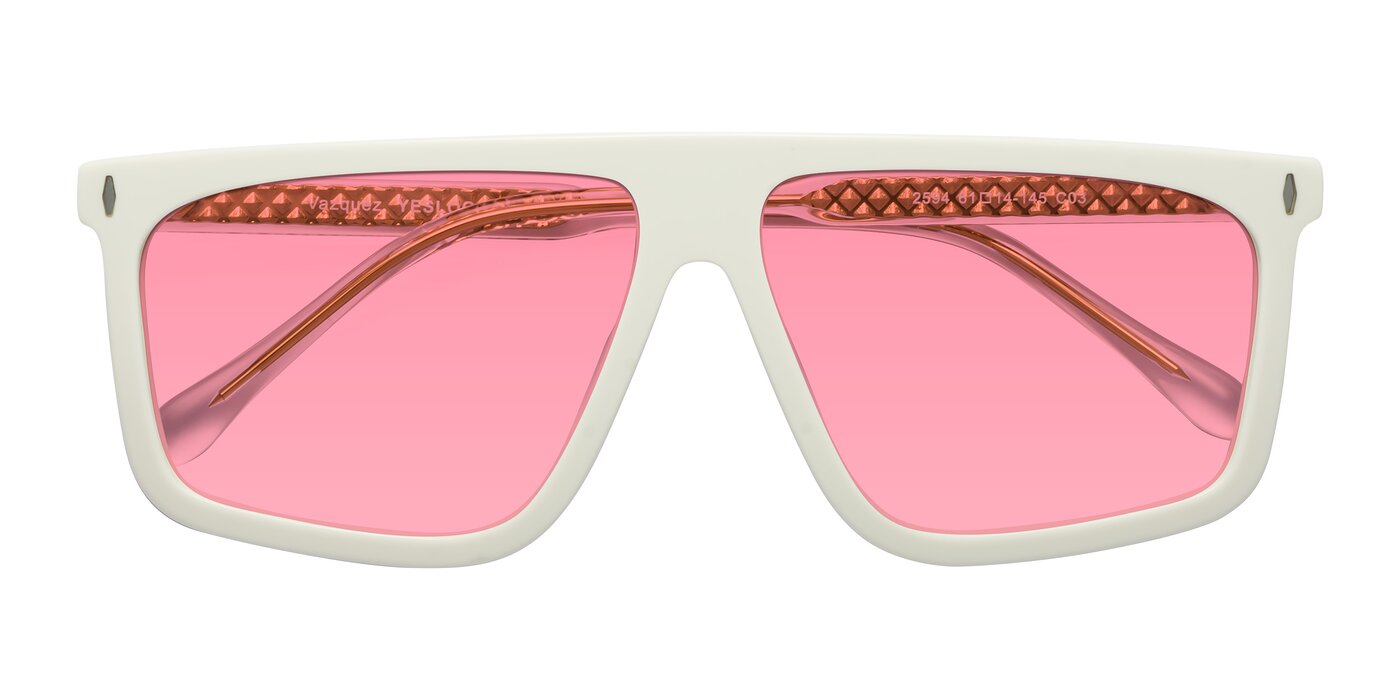 Vazquez - White/Gold Tinted Sunglasses