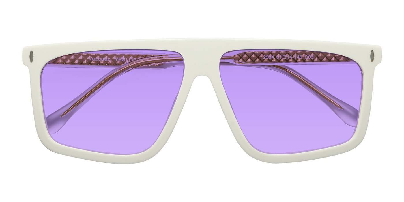 Vazquez - White/Gold Tinted Sunglasses