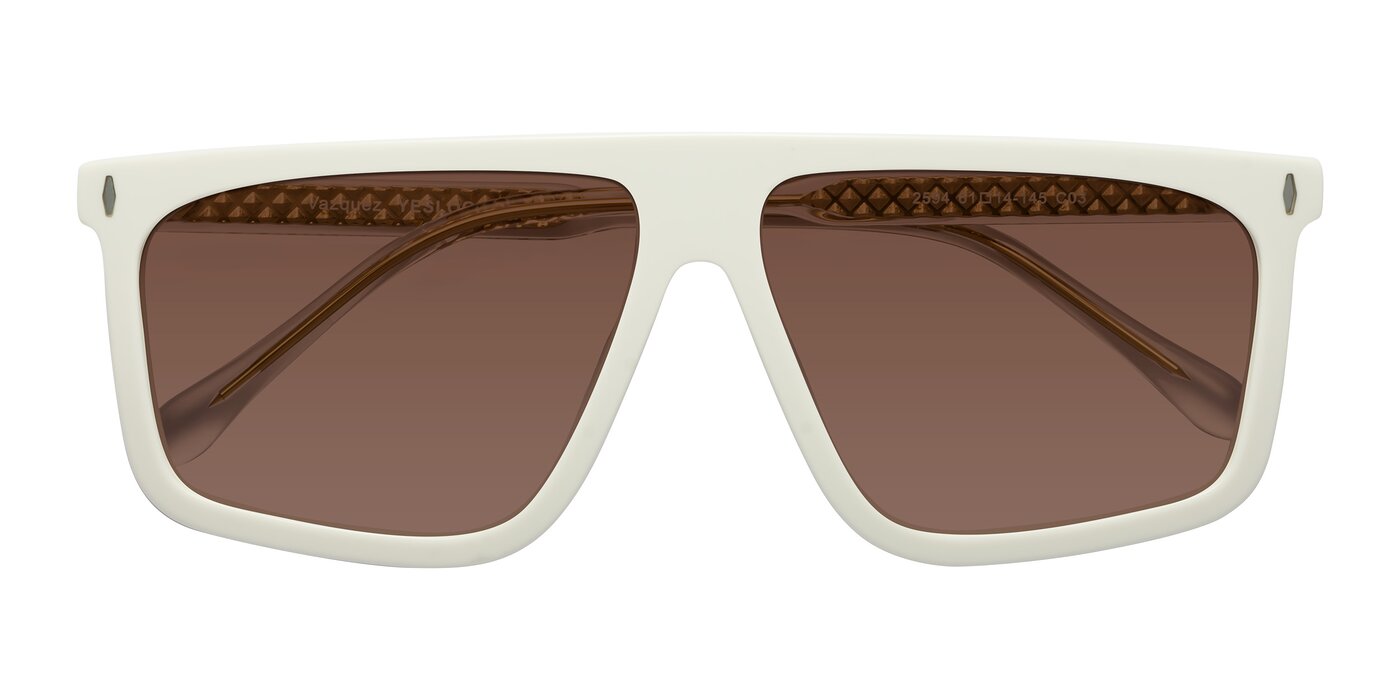 Vazquez - White/Gold Tinted Sunglasses