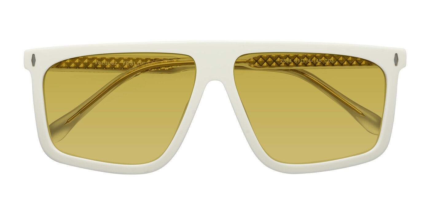 Vazquez - White/Gold Tinted Sunglasses