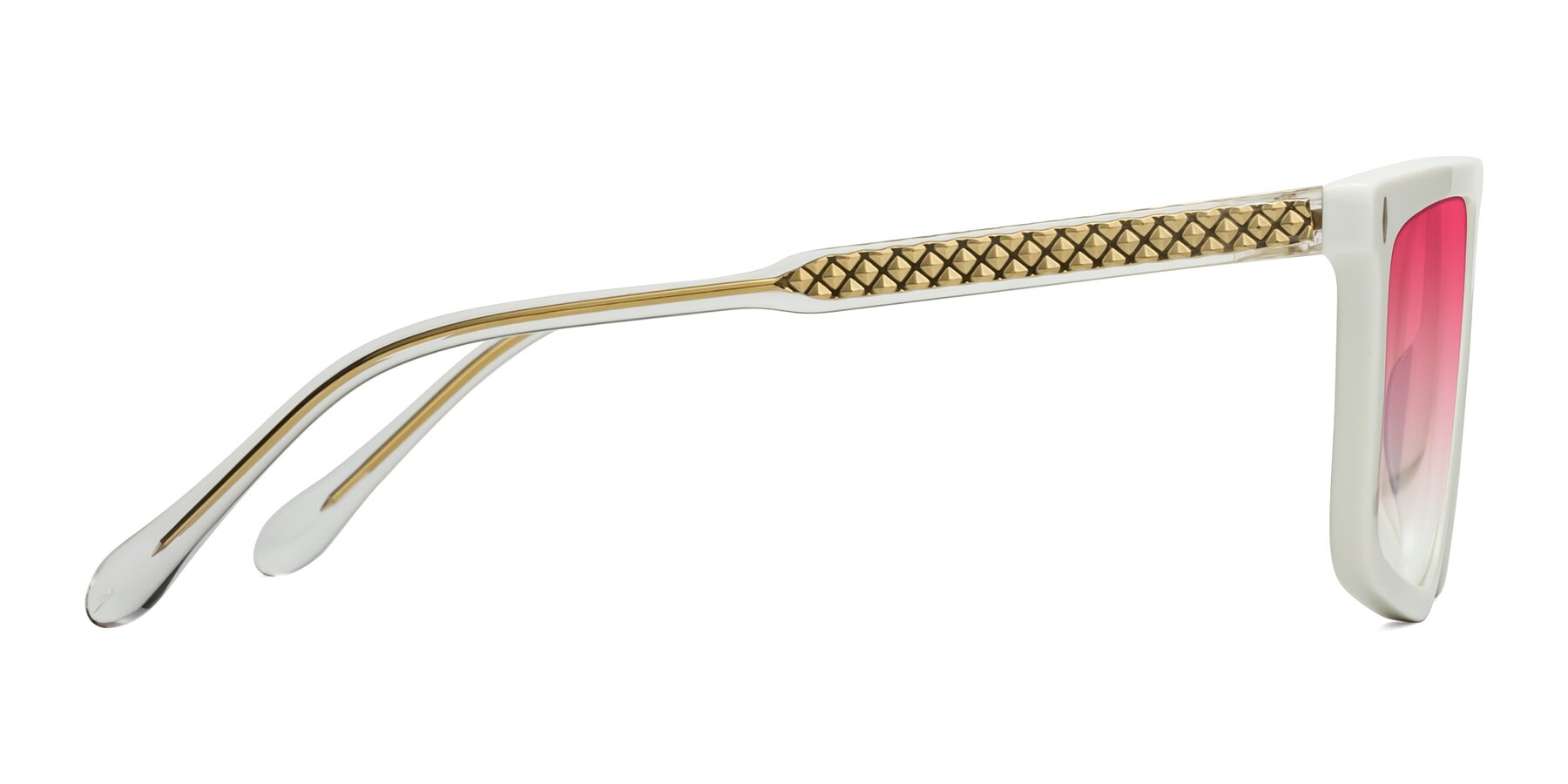 Side of Vazquez in White/Gold with Pink Gradient Lenses