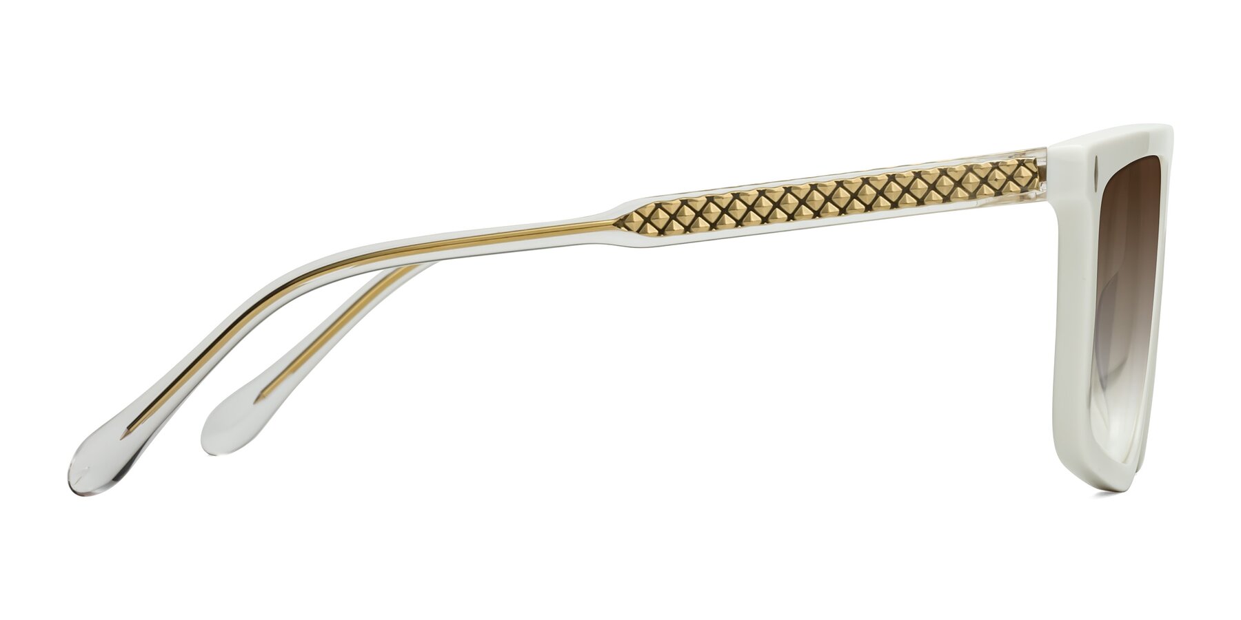 Side of Vazquez in White/Gold with Brown Gradient Lenses