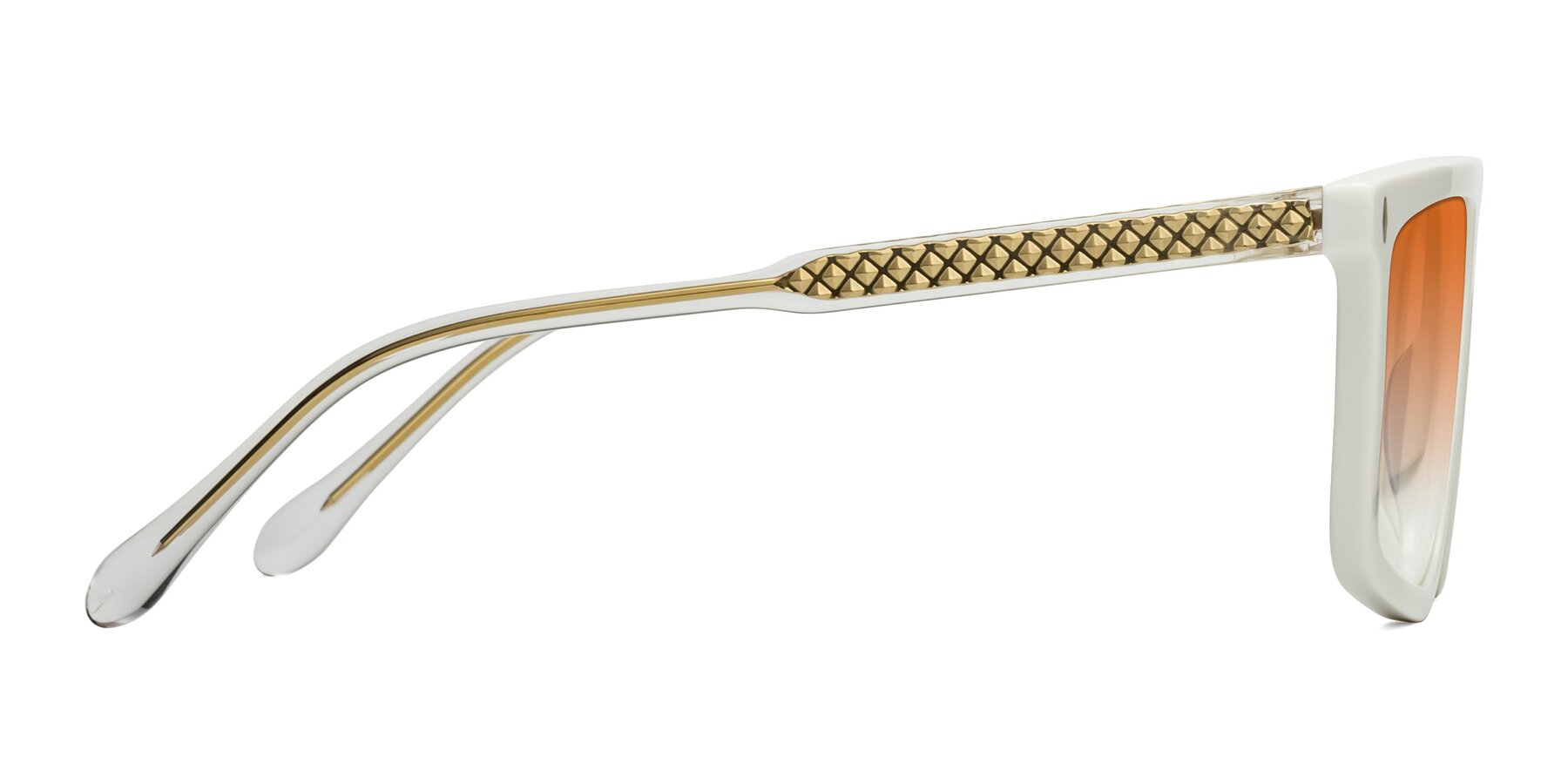 Side of Vazquez in White/Gold with Orange Gradient Lenses