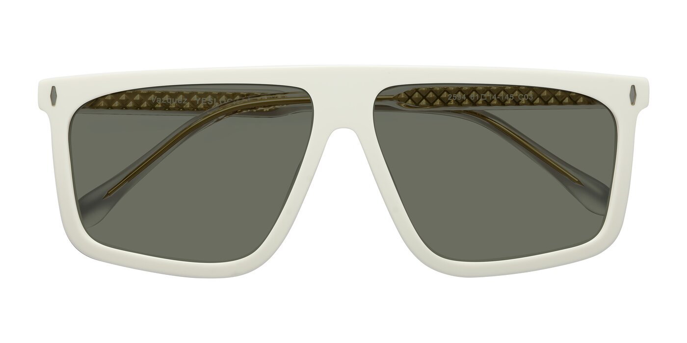 Vazquez - White/Gold Polarized Sunglasses
