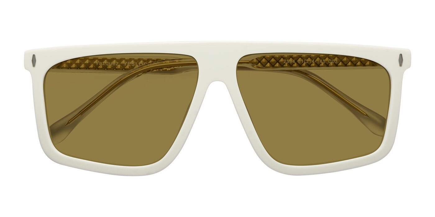 Vazquez - White/Gold Polarized Sunglasses
