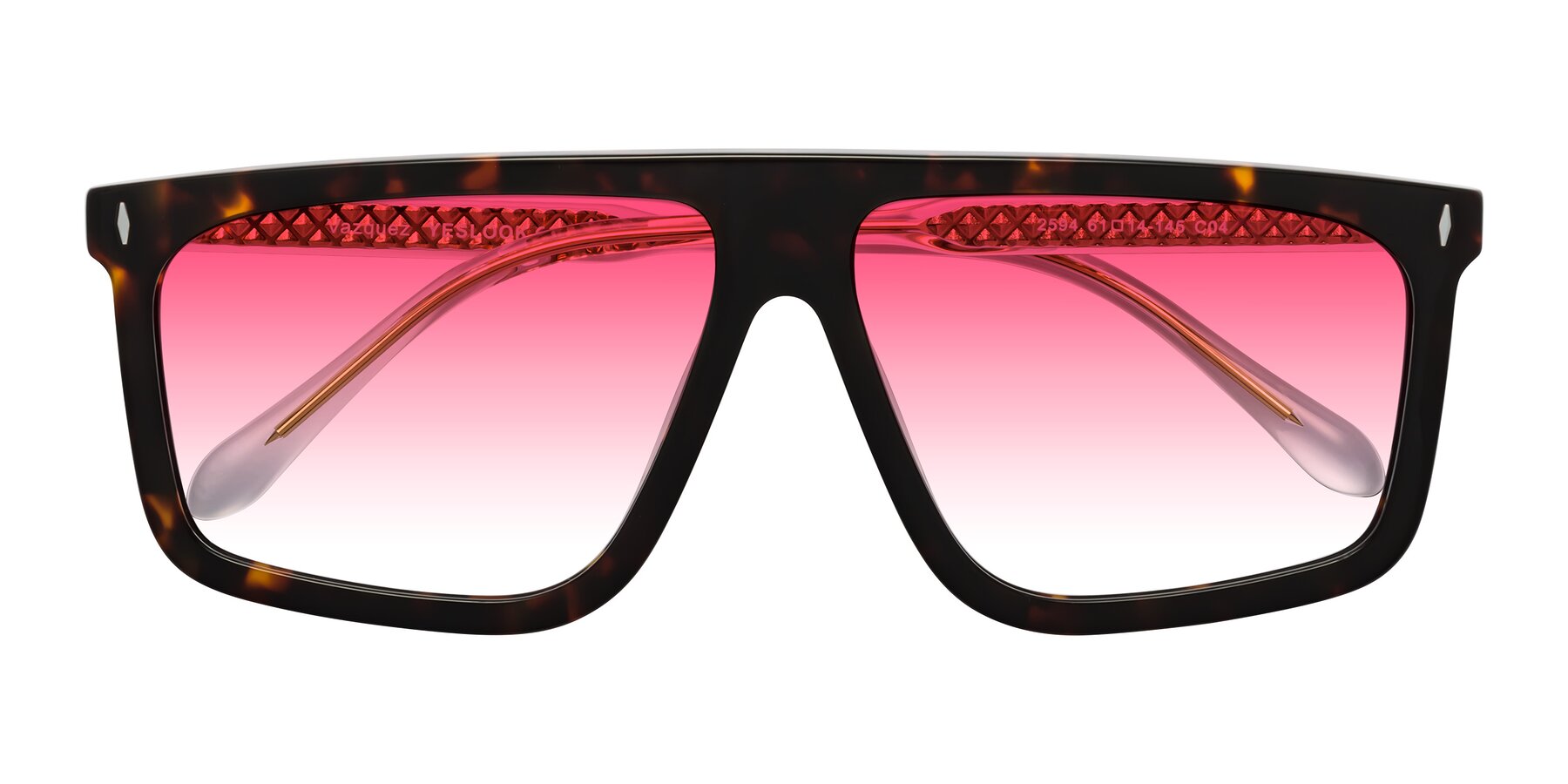 Folded Front of Vazquez in Tortoise/Gold with Pink Gradient Lenses