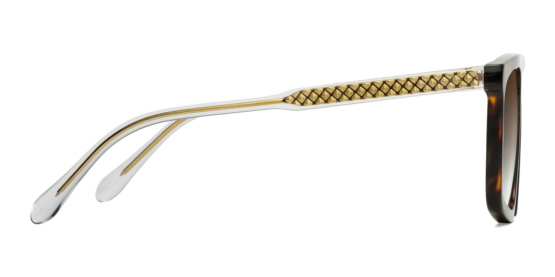 Side of Vazquez in Tortoise/Gold with Brown Gradient Lenses