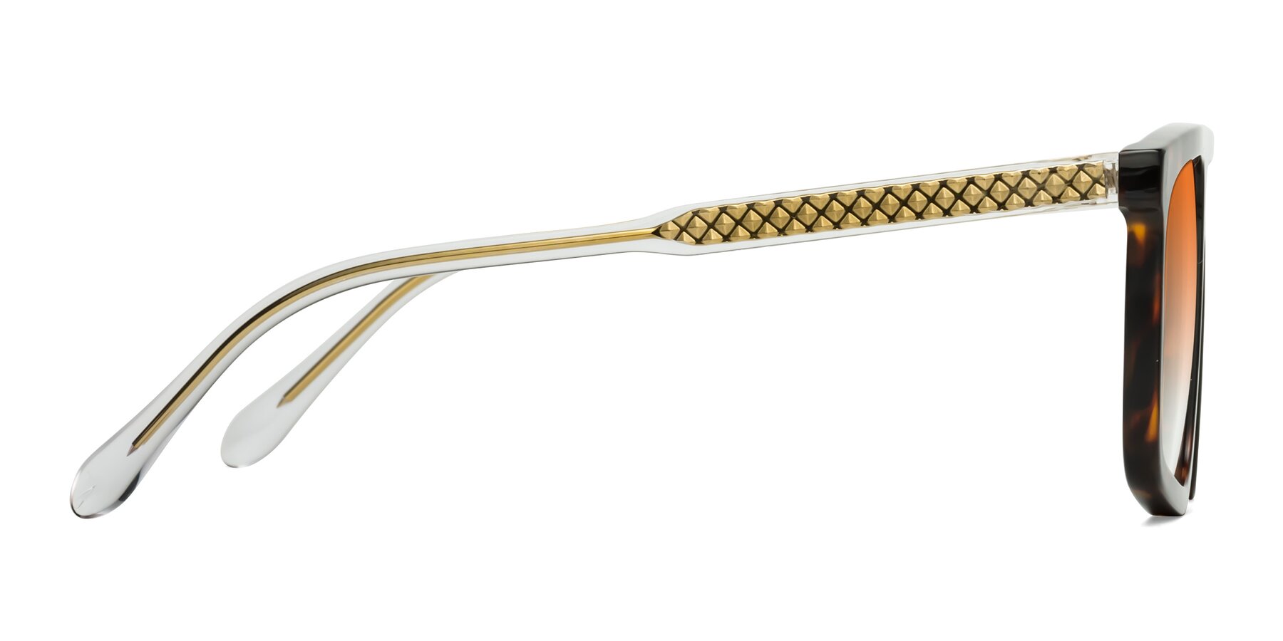 Side of Vazquez in Tortoise/Gold with Orange Gradient Lenses