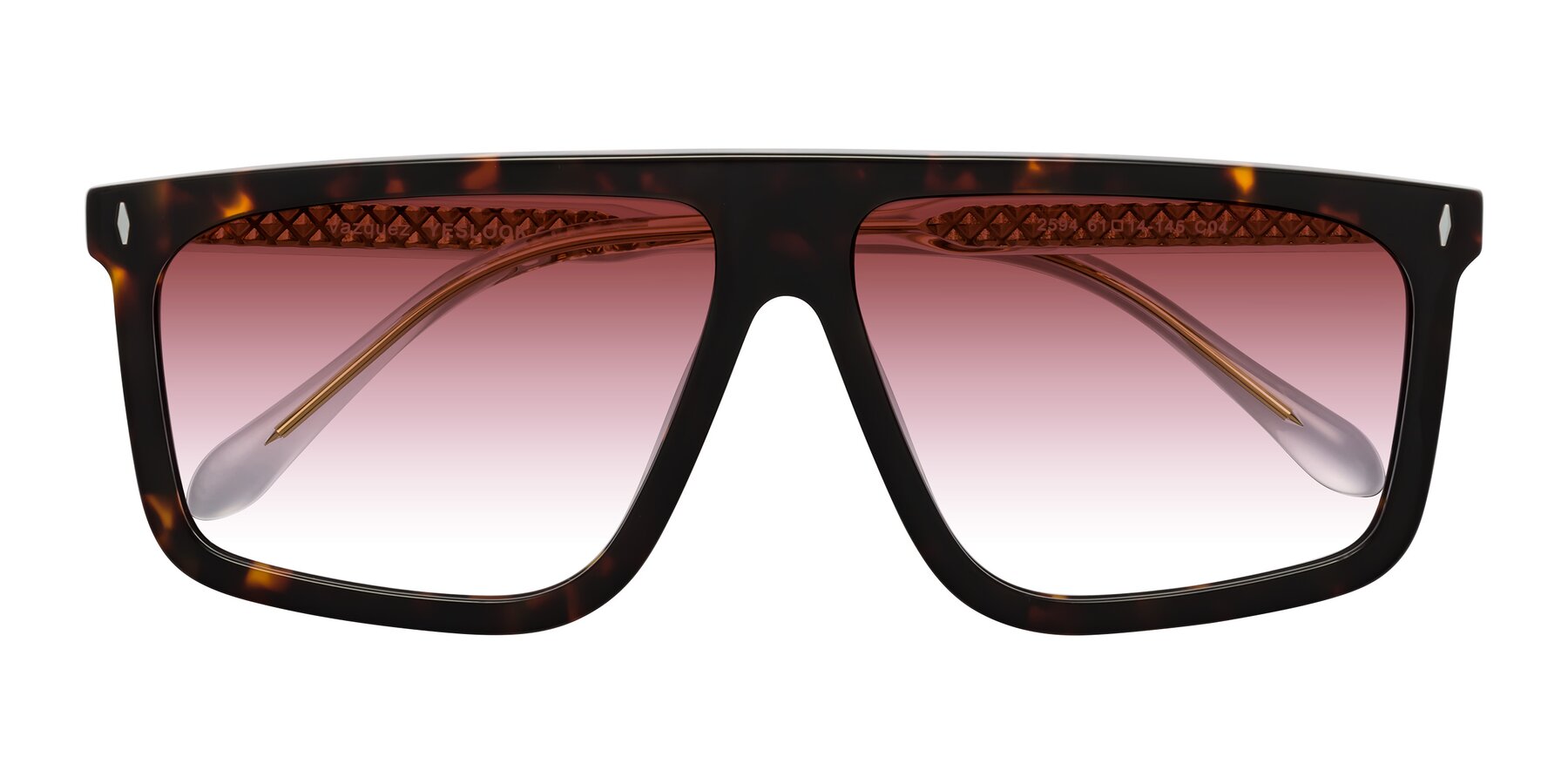Folded Front of Vazquez in Tortoise/Gold with Garnet Gradient Lenses