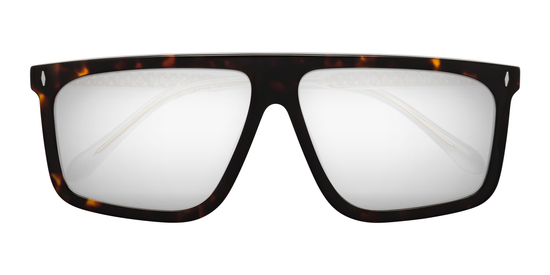Folded Front of Vazquez in Tortoise/Gold with Silver Mirrored Lenses