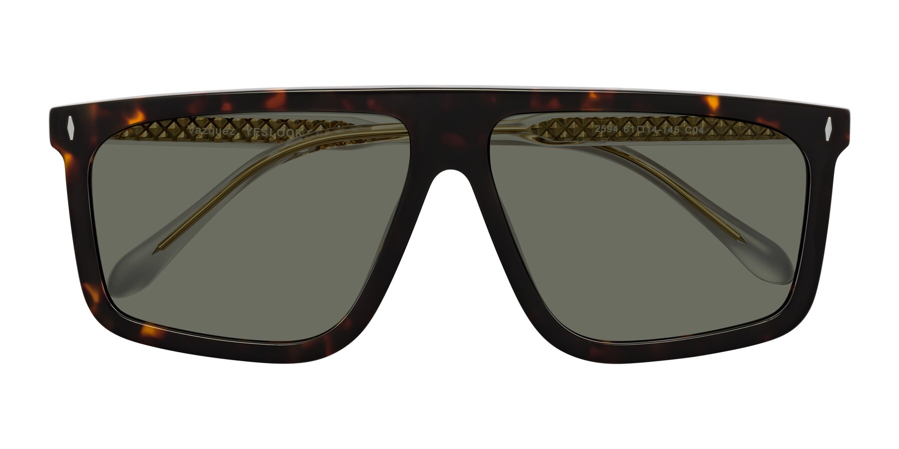 Folded Front of Vazquez in Tortoise/Gold with Gray Polarized Lenses