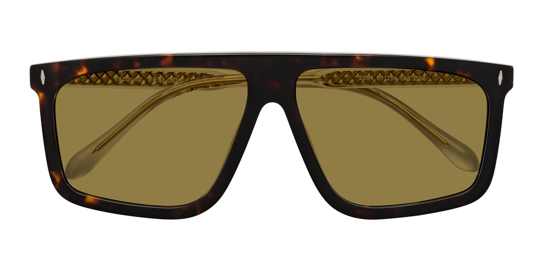 Folded Front of Vazquez in Tortoise/Gold with Brown Polarized Lenses