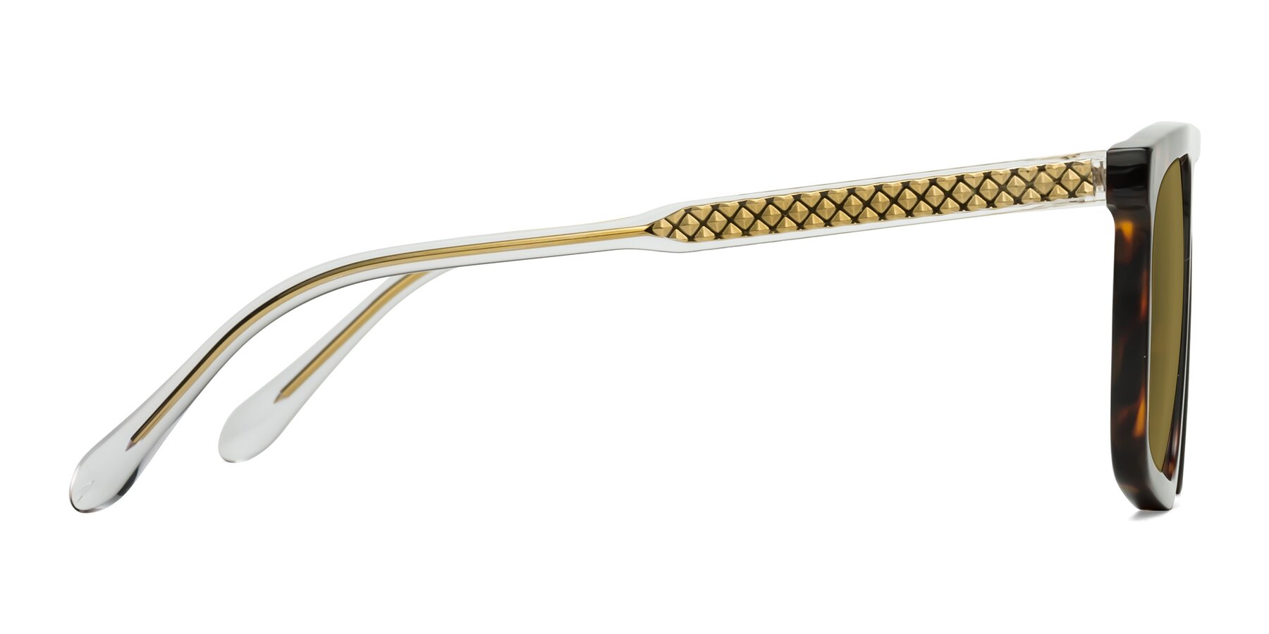 Side of Vazquez in Tortoise/Gold with Brown Polarized Lenses