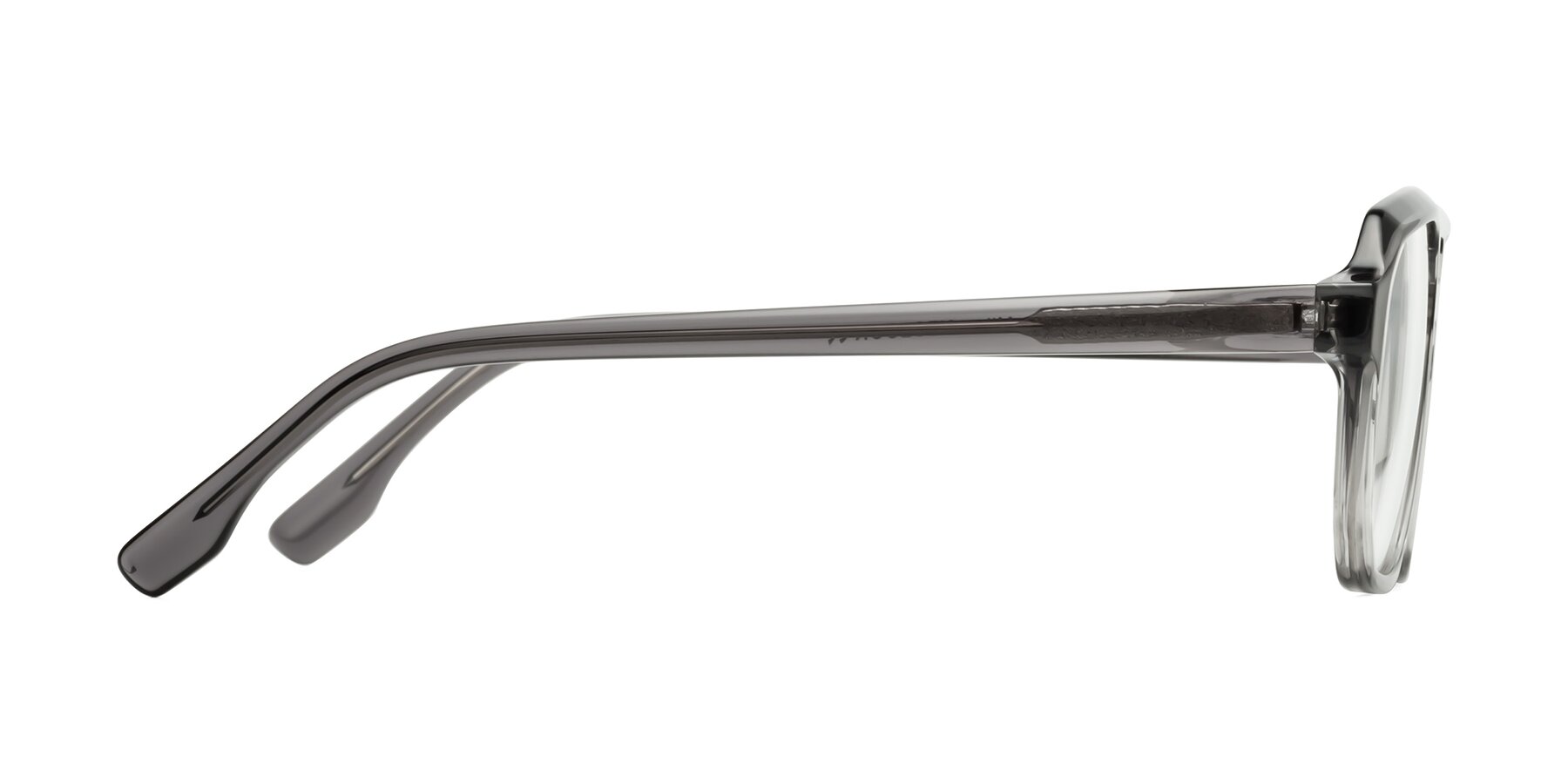 Side of DeMiko in Gradient Gray with Clear Eyeglass Lenses