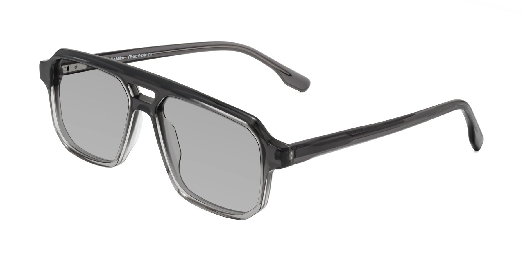 Angle of DeMiko in Gradient Gray with Light Gray Tinted Lenses
