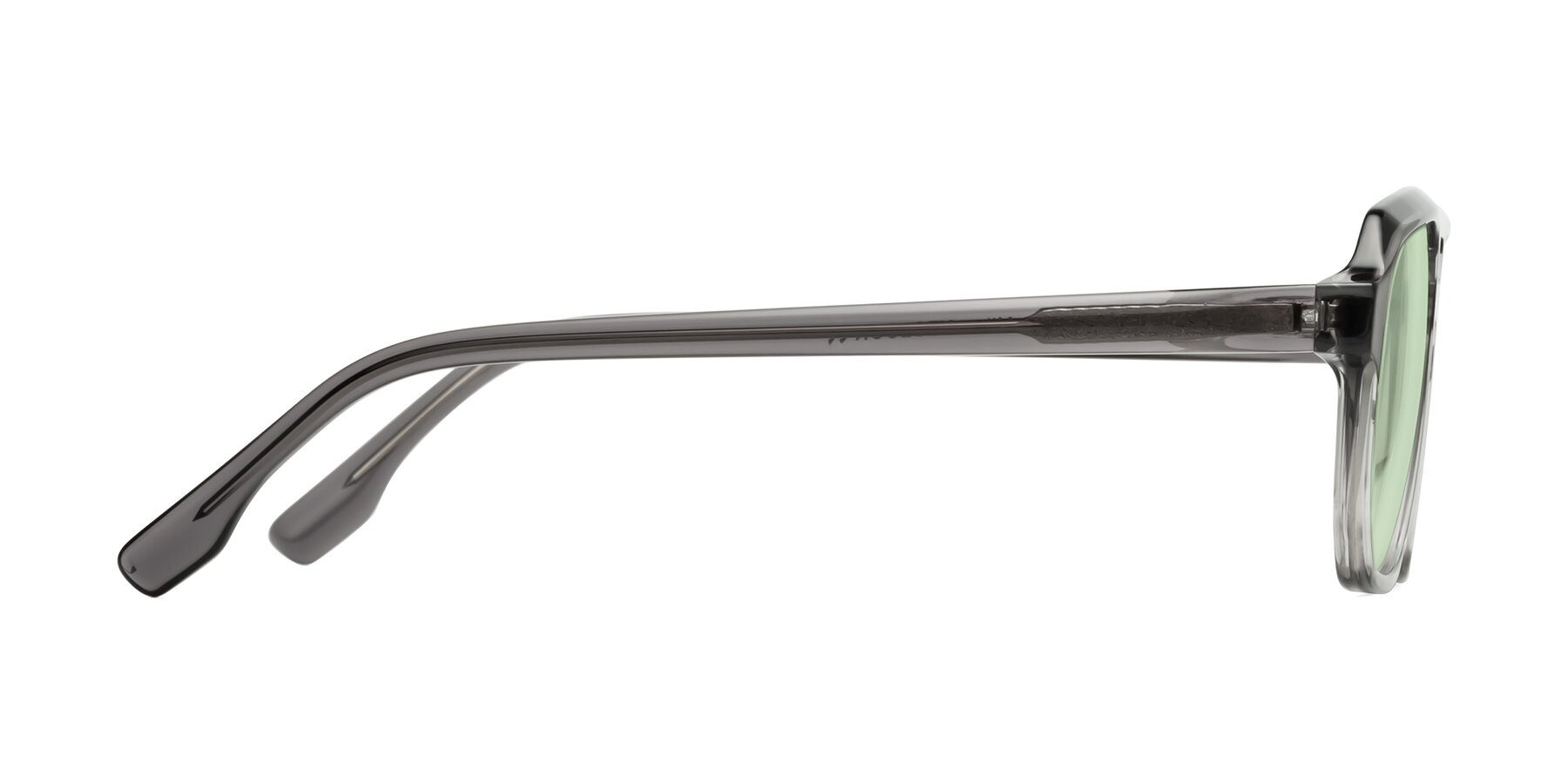 Side of DeMiko in Gradient Gray with Light Green Tinted Lenses