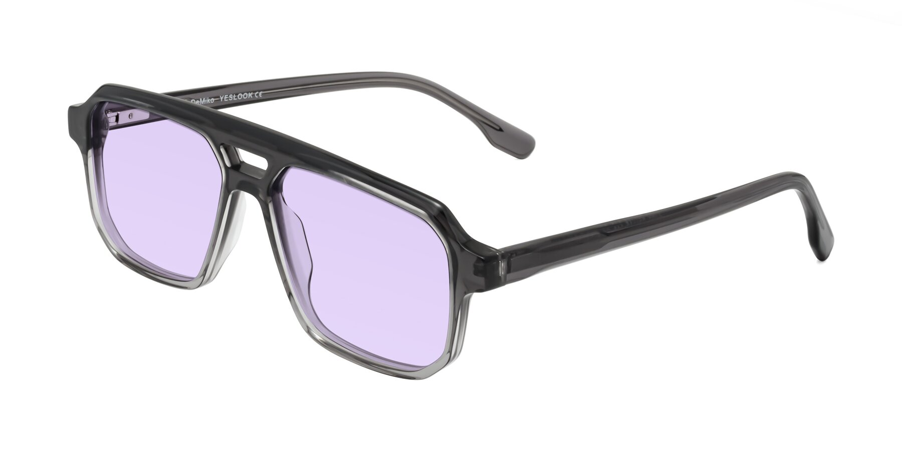 Angle of DeMiko in Gradient Gray with Light Purple Tinted Lenses