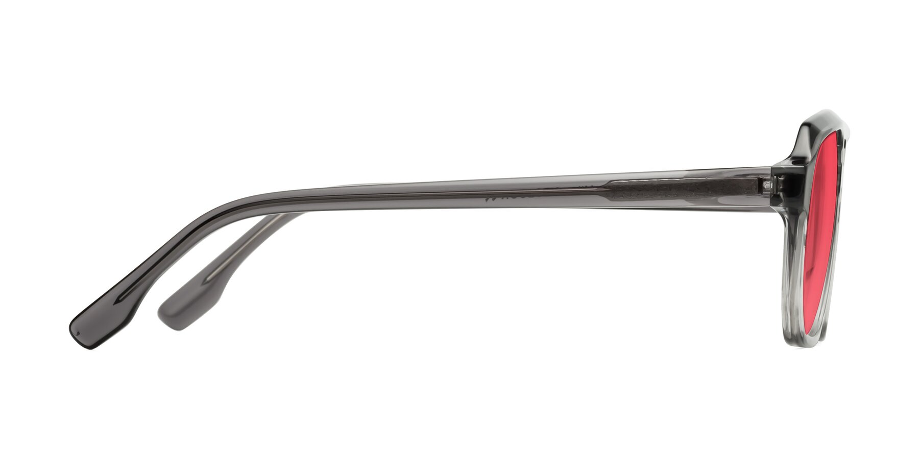 Side of DeMiko in Gradient Gray with Red Tinted Lenses