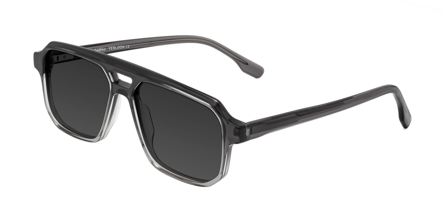 Angle of DeMiko in Gradient Gray with Gray Tinted Lenses