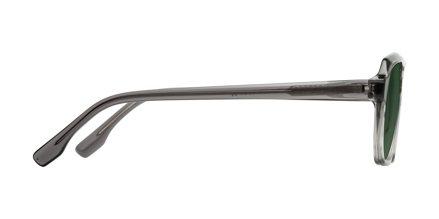 Side of DeMiko in Gradient Gray with Green Tinted Lenses
