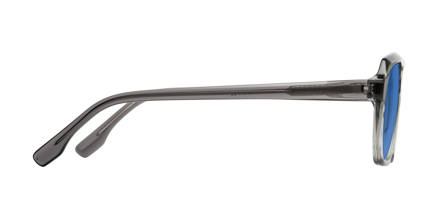 Side of DeMiko in Gradient Gray with Blue Tinted Lenses