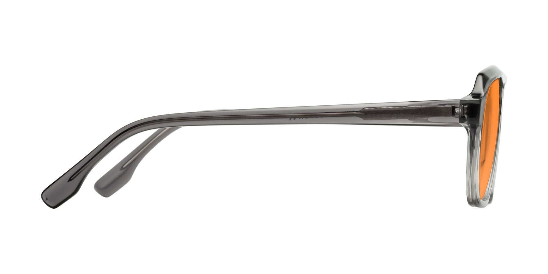 Side of DeMiko in Gradient Gray with Orange Tinted Lenses