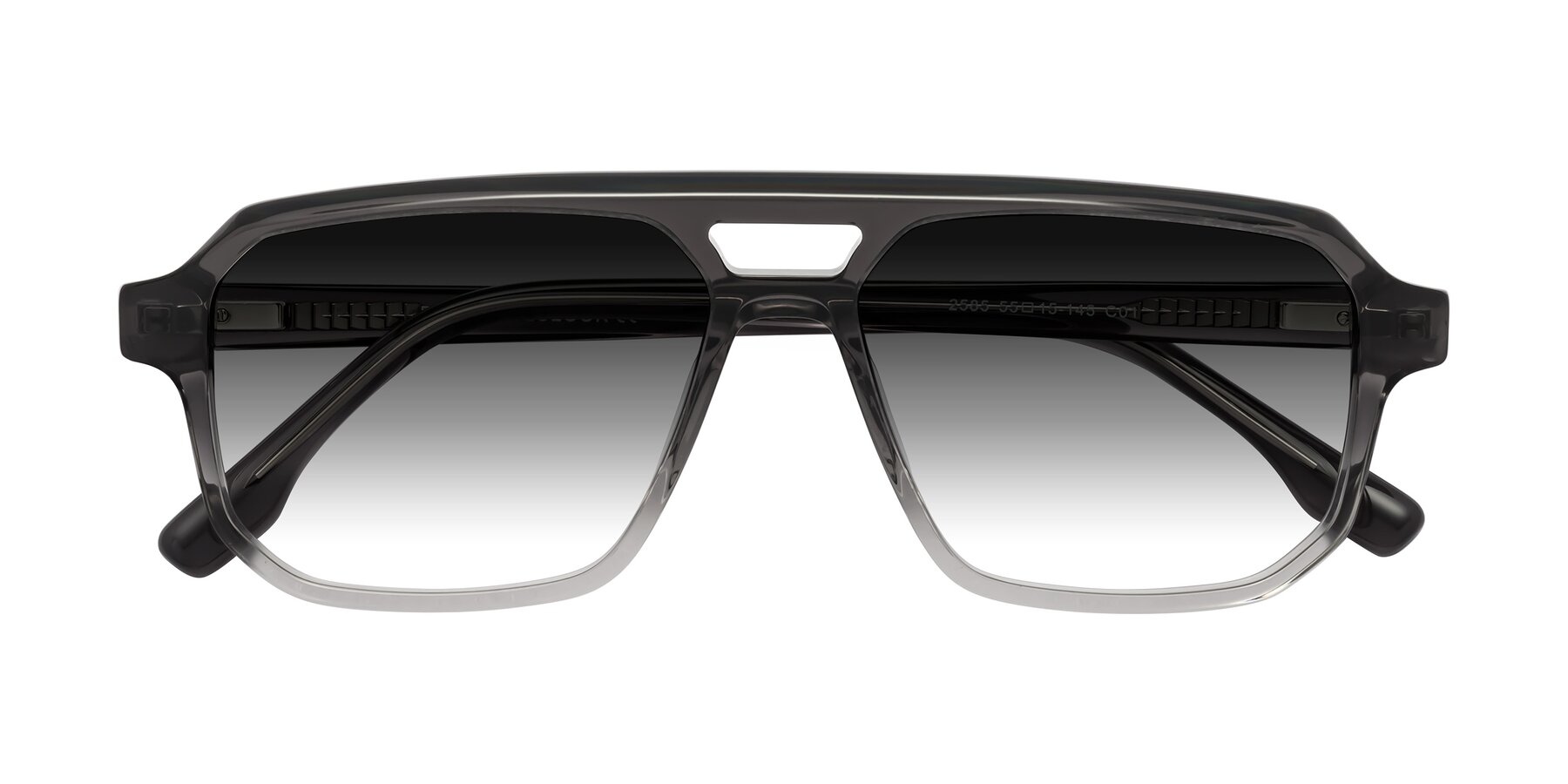 Folded Front of DeMiko in Gradient Gray with Gray Gradient Lenses
