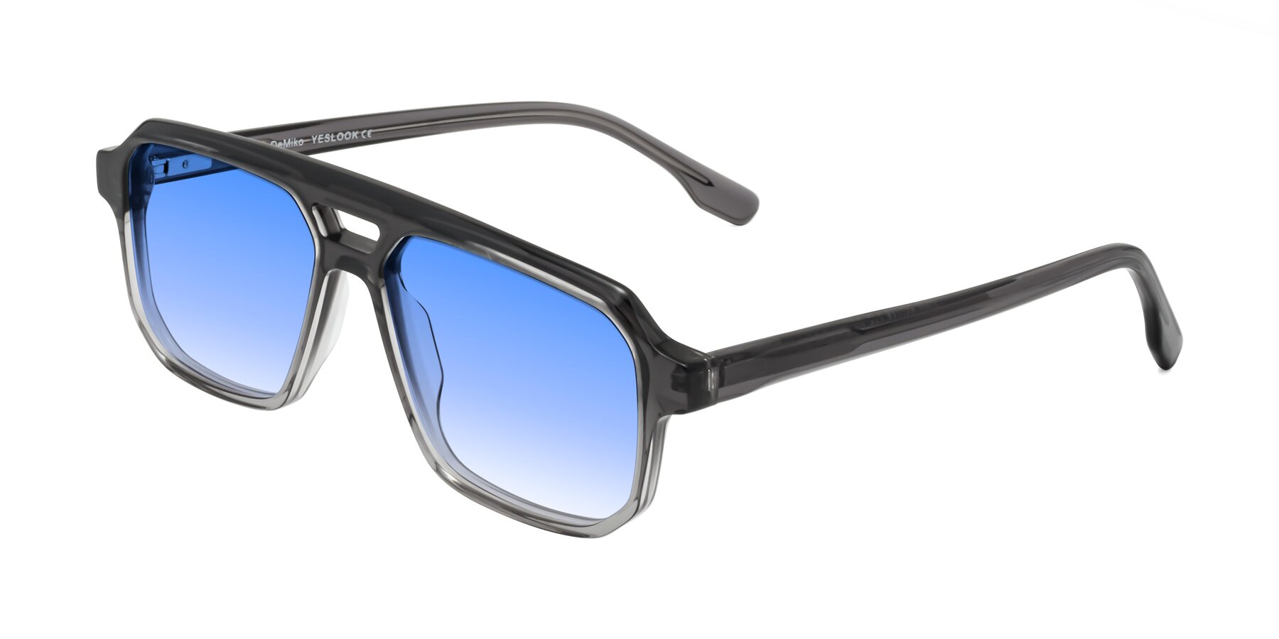 Angle of DeMiko in Gradient Gray with Blue Gradient Lenses