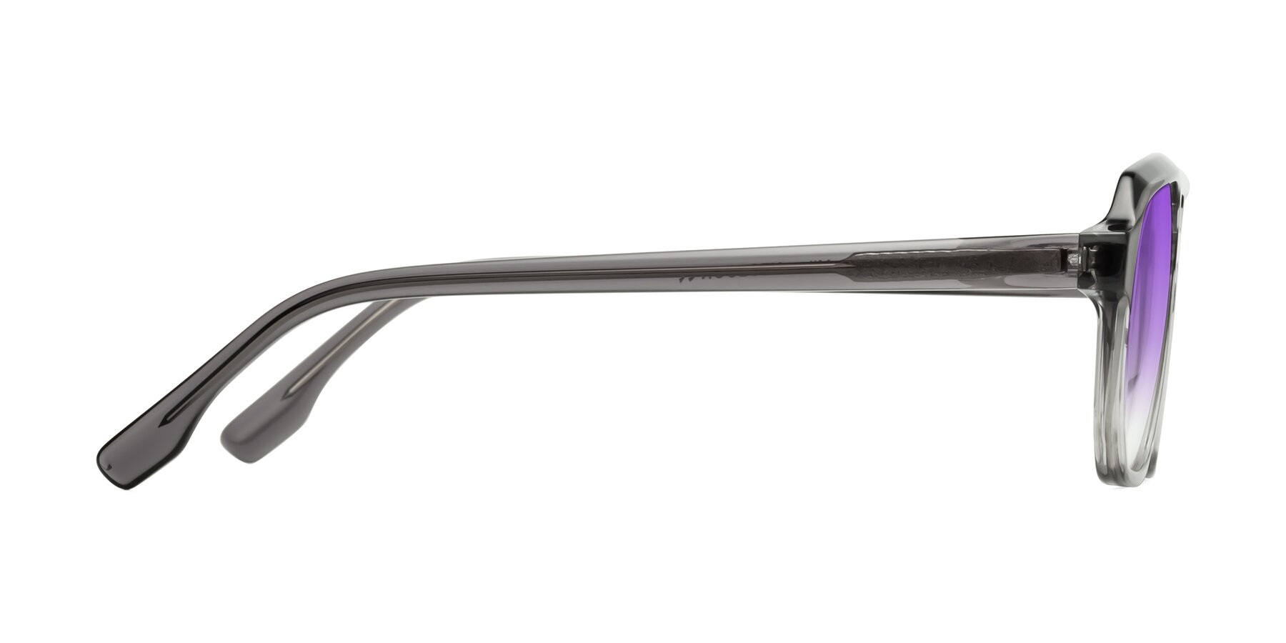 Side of DeMiko in Gradient Gray with Purple Gradient Lenses