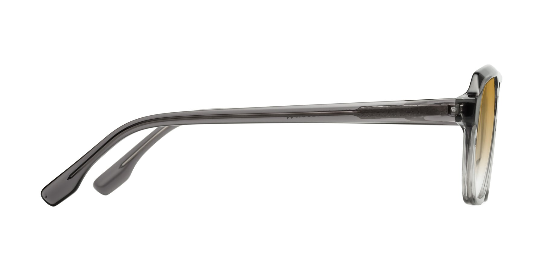 Side of DeMiko in Gradient Gray with Champagne Gradient Lenses