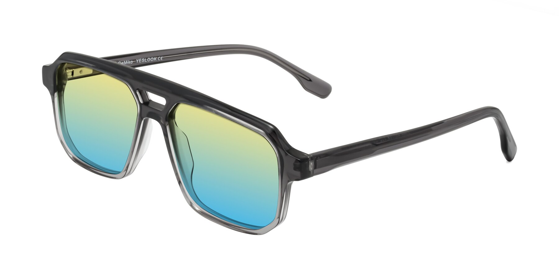Angle of DeMiko in Gradient Gray with Yellow / Blue Gradient Lenses